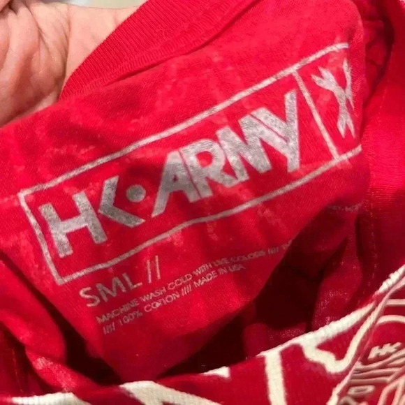 HK Army Typeface All Over Paintball T-Shirt - Red - Small (ZYX-1194) - Picture 3 of 3